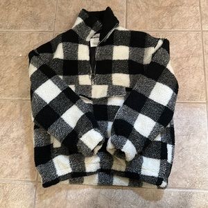 Sherpa pullover buffalo plaid